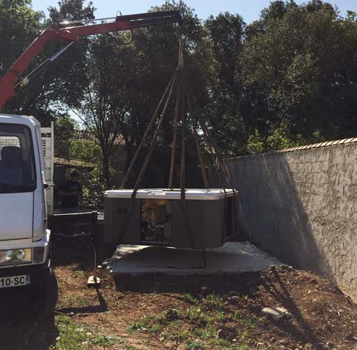 transport d'un jacuzzi